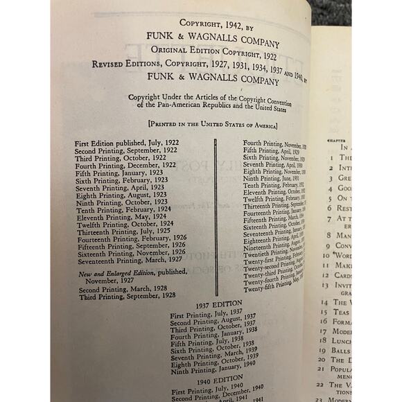 Vintage 1942 Emily Post Book of Etiquette Hardcover Mid Century Manners - Picture 10 of 12